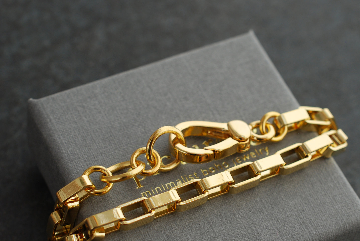 Großgliedriges, vergoldetes Statement -Armband