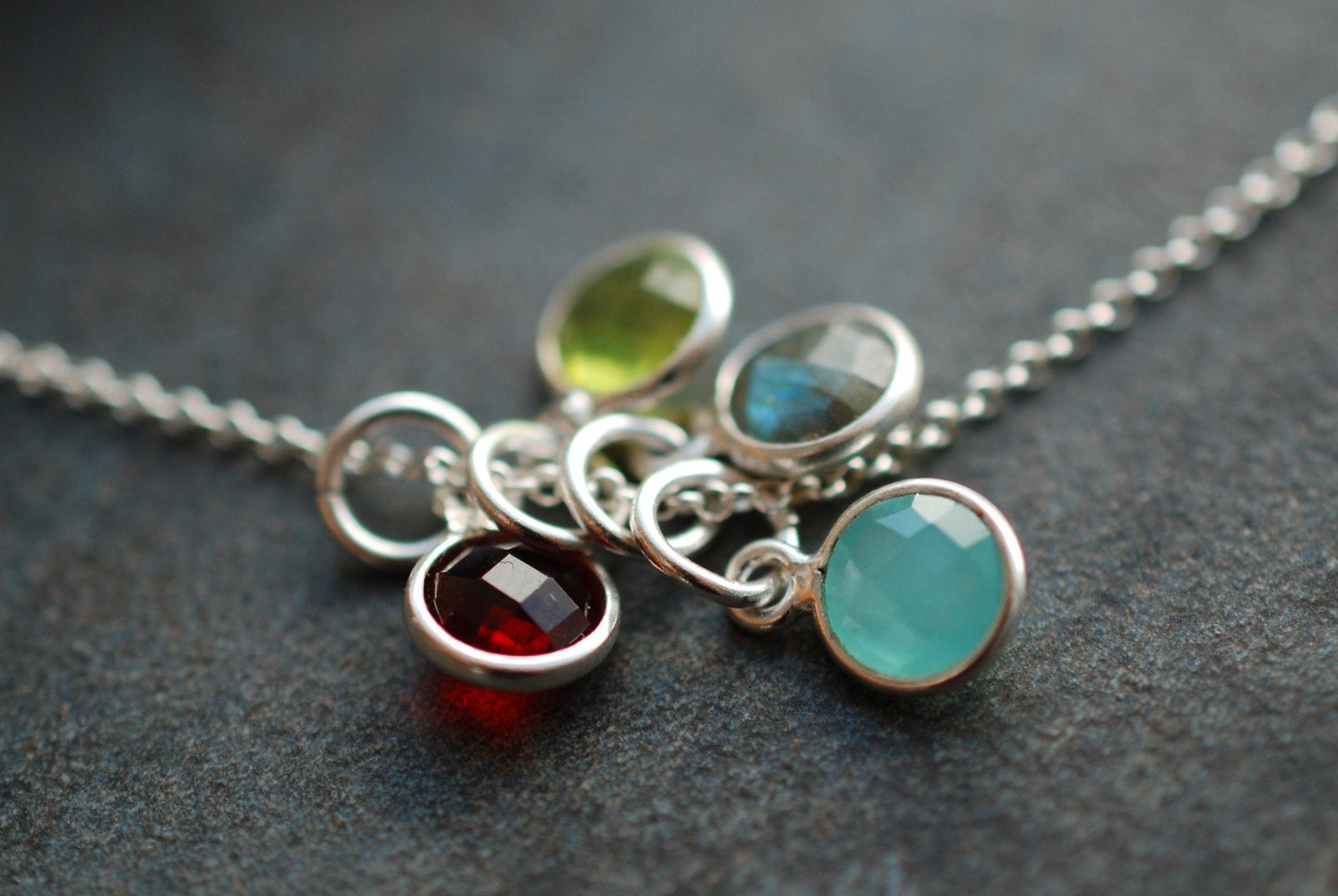 Geburtsstein-Kette 925er Silber . Geburtstagsgeschenke . personalisierte Geschenke - picturing