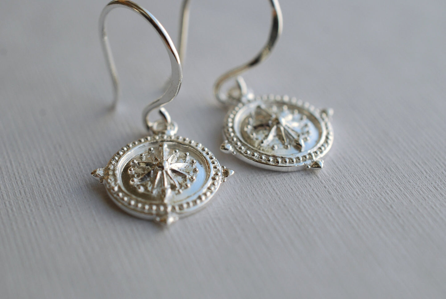 FERNWEH . Silber-Ohrringe Kompass/Nordstern . Boho Ohrringe . Geschenke für Frauen