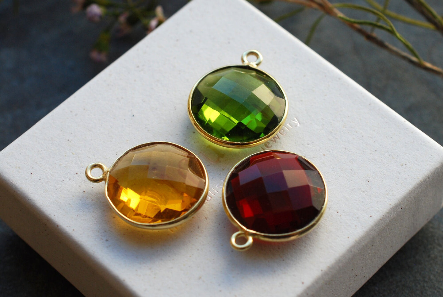 Edelstein-Anhänger wahlweise mit Gold-Kette/Geburtssteinkette/personalisierte Geschenke