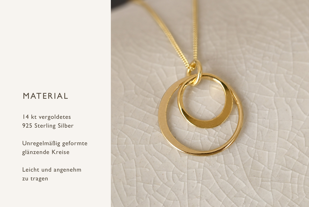Vergoldete Kette mit Kreis-Anhängern · CIRCLES | feiner Schmuck aus Sterlingsilber