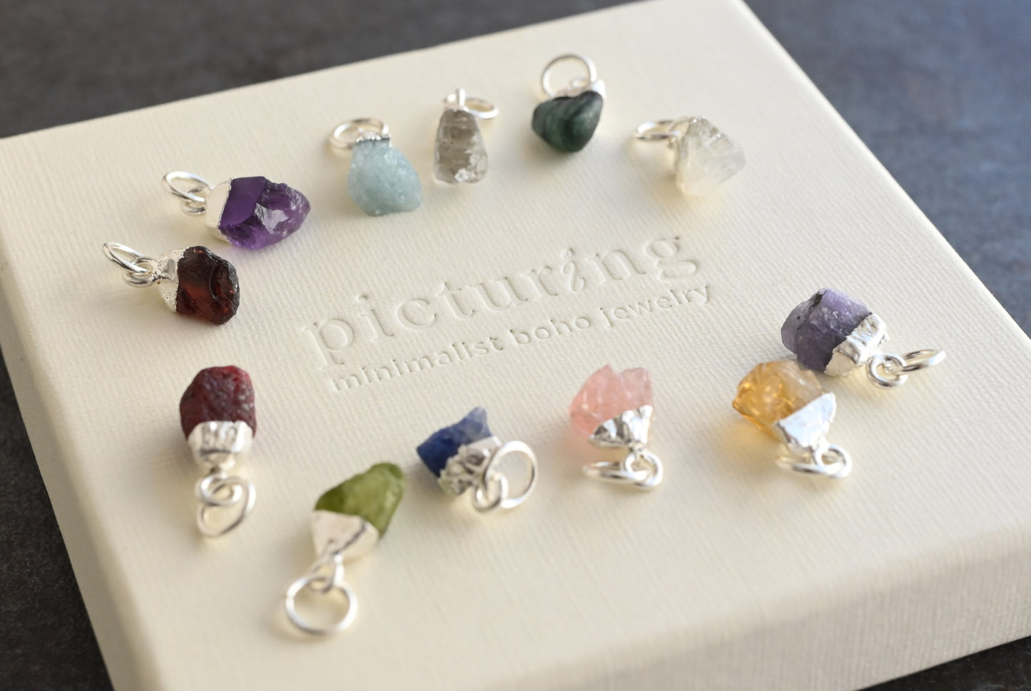 Roher Edelstein-Anhänger – AVA | Sterling Silber | optional mit Kette